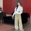 Moda Otoñal para Niñas Chal Elegante Camiseta de Manga Larga Conjunto de Pantalones Casuales 2026 Nueva Camiseta Base con Estilo para Niñas