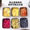 Crisper rectangular de acero inoxidable 304 con tapa, caja para guardar alimentos en el refrigerador, caja para congelador, gran capacidad