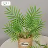 Plantas verdes artificiales, bambú y hojas de palma para decoración del hogar, decoración de interiores, arreglos florales y accesorios de jardinería, hojas artificiales de palma areca