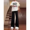 Jeans Acampanados de Pierna Curva Negros para Hombre 2026, Nuevo Estilo Otoño, Pantalones Largos Ajustados High Street Americano