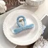 Nuevo Clip de Tiburón para el Cabello con Flor de Huevo Azul y Blanco de Corea del Sur Pinza Elegante con Lazo para el Cabello Adorno para la Cabeza Pasador para el Cabello para Mujeres