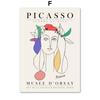 Pintura colgante de línea Picasso de color Morandi abstracto nórdico simple, decoración artística, póster, pintura mural, núcleo