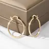 Brincos Populares de Sarja Cruzados em Espiral 2025 Banhados a Ouro 18K Vários Tamanhos Brincos Casuais Europeus e Americanos para Mulheres