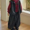 Colete de Couro Tendência para Meninos Primavera e Outono 2026 Conjunto de Três Peças com Calça Xadrez Estilo Coreano Infantil e Moletom com Capuz Casual Cool