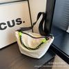 Bolsa pequena de banda larga popular da moda deste ano para mulheres 2023 nova bolsa de lona estilo ocidental de ombro único crossbody