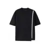 Camiseta casual de verano para hombre con diseño moderno, cremallera de color contrastante, abertura lateral, manga corta, cuello redondo versátil y media manga