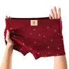 Nuevos Calzoncillos Boxer Rojos Estampados para Hombre de Huajie Long para el Año de Nacimiento, Calzoncillos Boxer Rojos, Transpirables Talla Grande Dropshipping