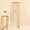 Pantalones térmicos de forro polar de cintura alta para mujer, novedad de invierno, pantalones de otoño engrosados con terciopelo, talla grande, ropa interior, pantalones largos ajustados