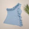 Chaleco de Punto de Pétalos Tridimensionales de Color Sólido Estilo Francés para Mujer, Diseño de Verano con un Top sin Mangas Único y una Hermosa Camisola