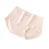 Calcinha feminina Tianmei com laço e estampa floral, grau 10A, 100% algodão, forro antibacteriano, confortável e respirável, cintura média, que molda o quadril, roupa íntima feminina