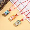 Novo Pingente de Buda Thangka Colar de Vidro Amuleto com Textos Budistas, Joia Retrô Estilo Étnico, Direto da Fábrica