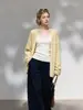 Elegante cardigã de tricô para mulheres, outono e inverno, casual e versátil, jaqueta suéter macia e aconchegante, top de outer wear casual 2357