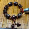 Pulseras de Ágata Natural al por Mayor para Hombres y Mujeres, Pulseras de Cuenta Barril de Ágata con Patrón de Dragón Amarillo, Joyería de Pulsera de Jade Natural