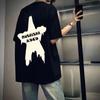 Camisetas holgadas de manga corta para hombre, estilo Hong Kong, primavera y verano, con estampado moderno, estilo pareja, sencillas y versátiles.