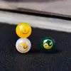 Ágata Natural Estampada a Ouro Tai Chi Cinco Elementos Contas Soltas Contas Redondas Contas Gravadas Acessórios de Pulseira Fio para Mão Acessórios de Joia