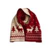 Bufanda de Punto con Árbol de Navidad Rojo, Estilo Coreano, Atmosférica, Cálida para Invierno, Versátil, Calentador de Cuello Regalo de Navidad para Pareja Estudiante