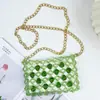 Bolsa de Verano Dopamina Color Gelatina Amor con Cuentas Bolso Tejido a Mano de Acrílico 2025 Nuevo Bolso Cruzado