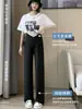 Pantalones de Maternidad Verano Ropa Exterior Tallas Grandes Seda de Hielo Pierna Ancha Verano Delgados Rectos Casuales Sueltos Anti-Mosquitos Pantalones de Soporte para el Vientre