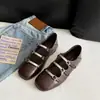 Zapatos Mary Jane con Hebilla Cuadrada para Mujer 2026 Planos Cómodos Versátiles Zapatos de una Sola Pieza Marrón Retro Antideslizantes Boca Poco Profunda Simples