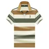 Camisa Polo para Hombre Alihu con Media Cremallera, Cuello Camisero a Rayas, Camisa Polo Bordada para Hombres de Mediana Edad y Jóvenes, Ropa de Verano para Hombres