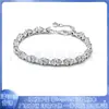 Panjia Dora Cobre Branco Banhado a Prata 925 Trançado Simples Pulseira Malha Rosa Pulseira de Seda Pulseira Pulseira DIY Pulseira