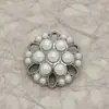 Estilo Pequeno Luxo Corte Flor Metal Botão Pérola Casaco Feminino Casaco de Pele Forma de Flor Botão de Strass 15-28mm