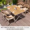 Juego de mesa y sillas para exteriores, villa en el patio, ocio, balcón al aire libre, sillas de ratán, estilo popular, resistente al agua y al sol, juego de muebles de jardín para exteriores
