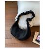 Bolso de Gamuza Retro con Cordón Tipo Empanada Nuevo Estilo Coreano Simple Casual Plegado para el Brazo Bolso de Gran Capacidad de un Solo Hombro Cruzado