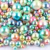 Cuentas Multicolores, Multitamaño, No Porosas, Cuentas Redondas Iridiscentes, Cuentas Decorativas Hechas a Mano para Joyería DIY, Cuentas Redondas, Accesorios de Cuentas Sueltas