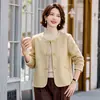 Nuevo Estilo Otoño 2026 de Mamá Elegante Abrigo de Lana para Mujeres de Mediana Edad y Mayores Top Corto de Lana de Alta Gama con Estilo