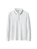 Camisa POLO Masculina de Manga Longa, Casual de Negócios, Gola Reversível, Cor Sólida, Respirável, Camiseta Esportiva, Estilo Primavera e Outono Masculino