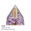 Pirâmide de Cristal Natural 5cm Estilo Europeu e Americano Decoração de Mesa para Casa e Escritório Ornamento de Pirâmide de Resina para Yoga Meditação