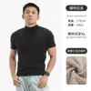 Ropa para Niños, Suéteres de Cuello Alto Medio para Hombre de Otoño e Invierno, Camisetas Interiores de Punto de Manga Corta Cálidas de Alta Gama para Hombre
