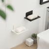 Caja de jabón de acero al carbono para pared, sin perforaciones, creativa, con pintura, para baño doméstico, soporte de jabón con drenaje, viscosa fuerte
