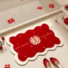 """ Tapete de Banheiro de Lama de Diatomáceas para Celebração de Casamento Tapete para Chão de Banheiro Sala de Casamento Tapete para Pé de Banheiro Tapete Antiderrapante Absorvente de Água Secagem Rápida Vermelho"""