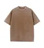Camiseta de Manga Corta Estampada Pesada Lavada de 260 g para Hombre, Estilo High Street Americano de Verano, Camiseta de Media Manga para Hombre, Logo Personalizado