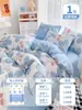 Juego de Cama Desechable para Viaje, Funda de Edredón, Funda de Almohada, Juego de Cuatro Piezas de Hotel para Dos Personas, Ropa de Cama Engrosada Anti-Suciedad