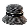 Sombrero de Cubo Nicho Japonés para Mujer Verano Calado Tejido de Paja Sombrero para el Sol Cubre la Cara Sombrero de Pescador Estilo Coreano Sombrero de Cubeta Sombrilla