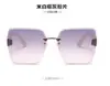 Óculos de Sol Femininos da Moda Oversized Sem Armação com Toque de Alta Qualidade, Óculos de Sol Slimming Sem Aro com Corte de Borda, Óculos Fashion Pequenos Estilo Streetwear de Influenciador