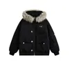 Llegada de Invierno Comercio Exterior 2026 Nuevo Producto Chaqueta de Algodón con Capucha y Relleno de Plumón para Mujer Corta Moda Estilo Coreano Pequeña Chaqueta de Algodón Ropa de Abrigo