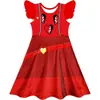 2024 Transfronterizo Nuevos Descendientes 4 El Ascenso de la Reina de Corazones Vestido para Niñas Disfraz Rojo de Escenario Disfraz