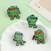 Broche de Aleación de Tortuga de Dibujos Animados Insignia Creativa de Animación para Niños Accesorios Colgantes para Mochila Escolar Uniforme Escolar Regalo