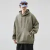 Sudadera con capucha de color liso para hombre, venta al por mayor del fabricante, para primavera y otoño, corte holgado, estilo coreano, moderna, casual, versátil, corte holgado, estilo para parejas
