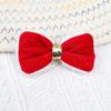 Nuevo moño rojo flocado con lentejuelas accesorios DIY pajarita semiterminada material decorativo accesorios para ropa festiva