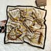 Pañuelo cuadrado pequeño de 90 cm pañuelo de seda vintage pañuelo de seda con estampado de letras tridimensional para dama nuevo pañuelo profesional pañuelo de satén venta al por mayor