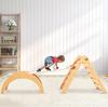 Estrutura de Escalada Infantil de Madeira Maciça Equipamento de Fitness Triângulo Dobrável para Casa Suporte Interno e Externo Brinquedo Grande