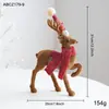 Novo Renas de Plástico de Natal em Pé com Chapéu e Pernas Levantadas Ornamento para Decoração de Atmosfera Natalina e Decoração de Festa