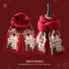 Bufanda Roja para Mujer 2025 Nuevo Invierno Estilo Coreano Cuadros Borgoña Cálida Versátil Navidad Bufanda de Hombre Fiesta Anual