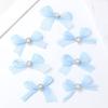 Patrón Dulce de Aspecto Francés Alto Malla de Seda Brillante Lazo de Perla DIY Hecho a Mano Accesorios para Ropa de Mujer
