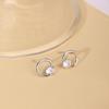 Jufeng S925 brincos de círculo geométrico de prata esterlina novo anel brincos de zircão personalidade simples brincos de diamante